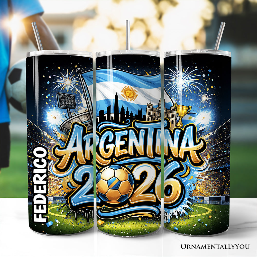 Argentina 2026 Soccer Global Championship 20oz Stainless Steel Tumbler