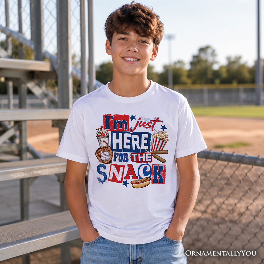 Baseball Snacks Graphic T-Shirt for Kids - Sporty Youth Cotton Tee