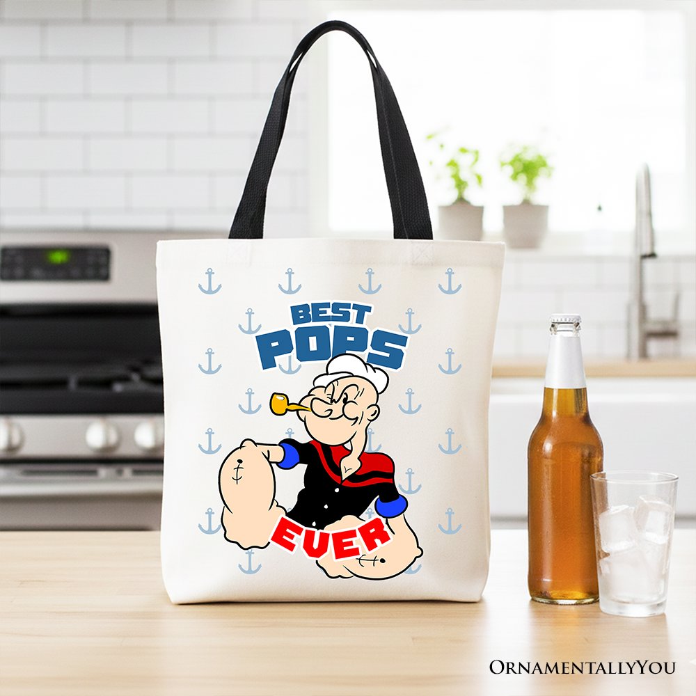 Best Pops Ever Popeye Canvas Tote Bag Dad Gift Shopper