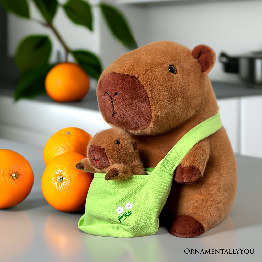 Coco the Capybara and Baby Plushie Set - 12" Stuffed Animal Duo