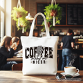Coffee Makes Me Nicer Retro Tote Bag – Casual Cotton Shopper