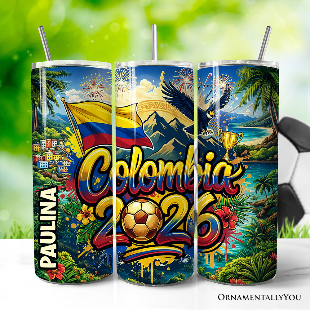 Colombia 2026 Soccer Global Championship 20oz Stainless Steel Tumbler