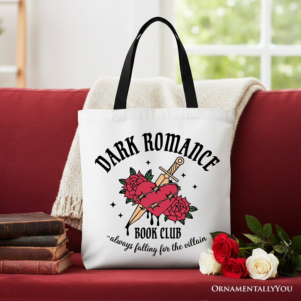 Dark Romance Book Club Canvas Tote - Gothic Vintage Bookish Bag