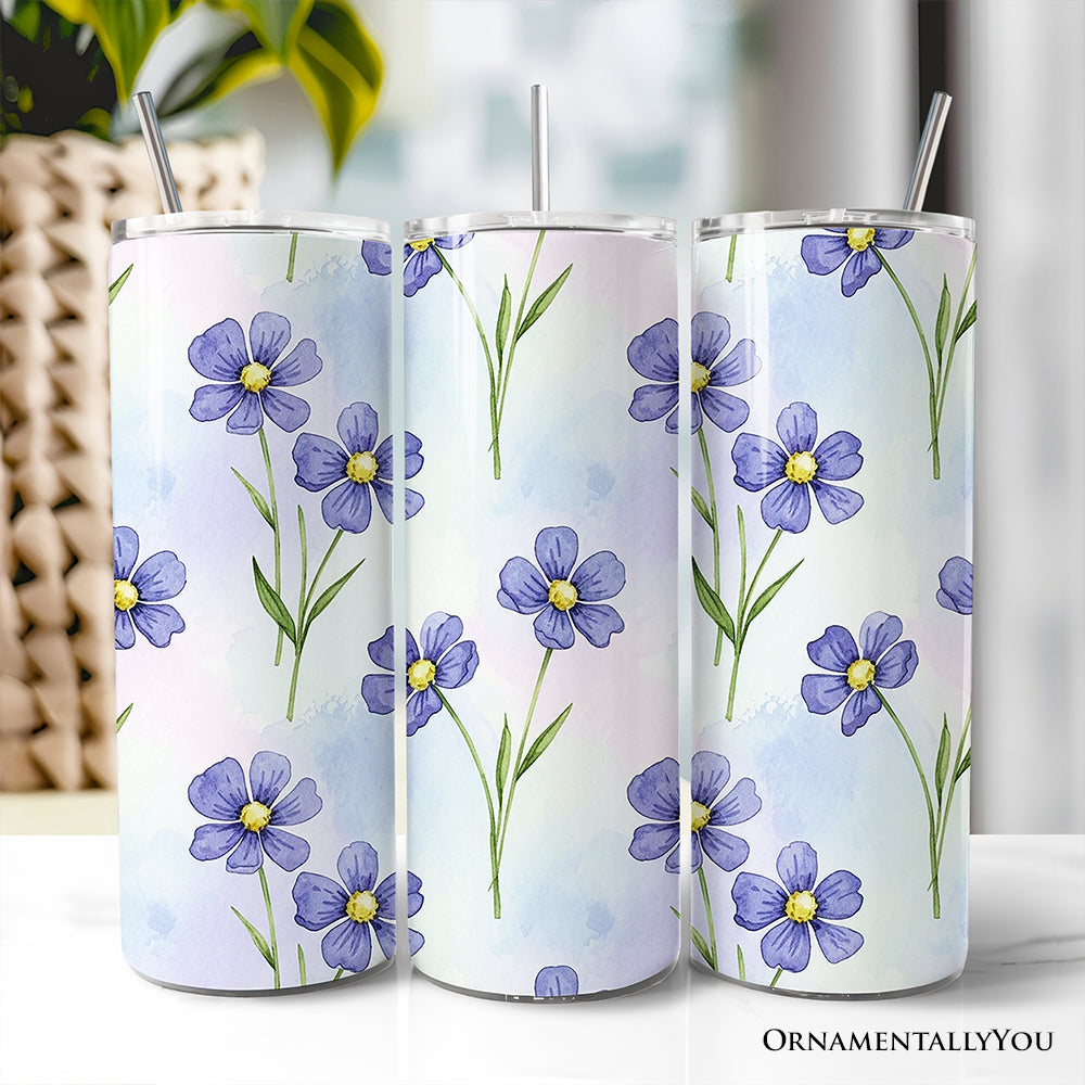 Delicate Blue Wildflower 20oz Stainless Steel Travel Tumbler