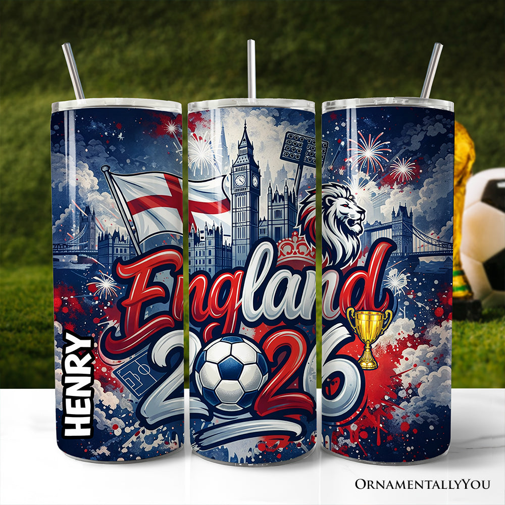 England 2026 Soccer Championship 20oz Stainless Steel Tumbler