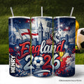 England 2026 Soccer Championship 20oz Stainless Steel Tumbler