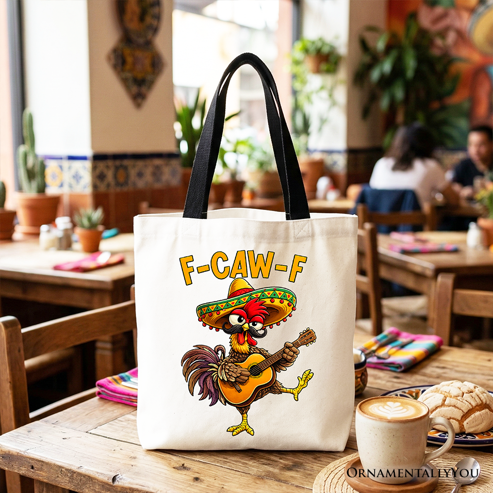 Funny Rooster Cinco De Mayo Graphic Cotton Tote Bag