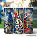France 2026 Soccer Cup 20oz Stainless Steel Tumbler with Straw