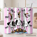 Personalized 20oz stainless steel travel tumbler with Seagull bird design and matching straw