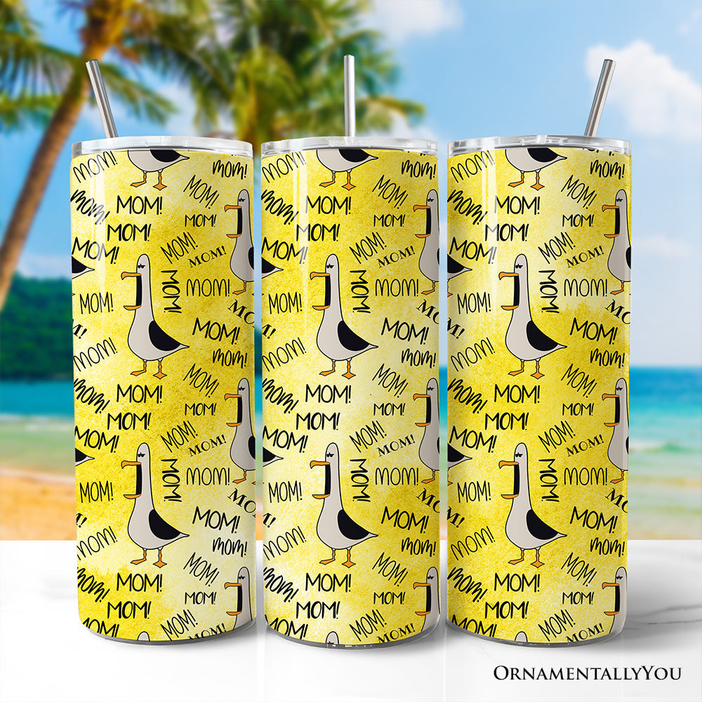 Funny Seagull Mom Call 20oz Personalized Coastal Travel Tumbler