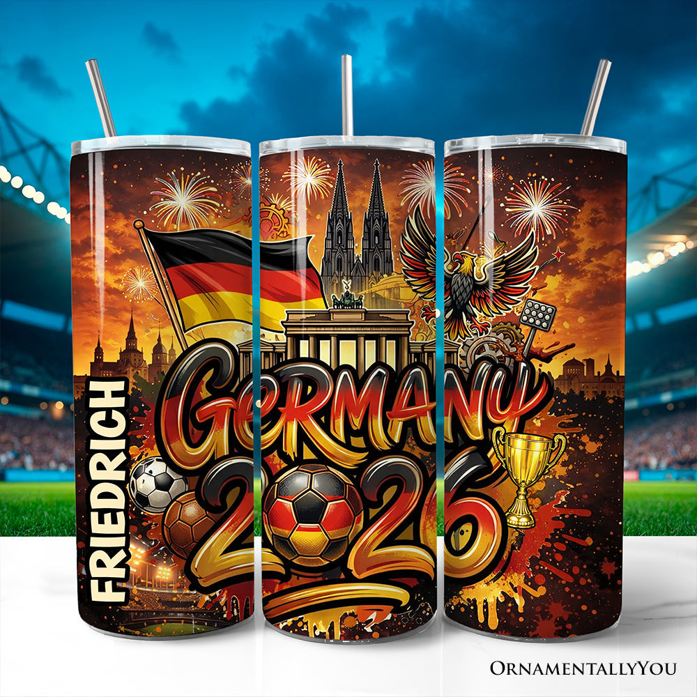 20oz Germany 2026 Soccer Cup Tumbler, Stainless Steel Travel Mug