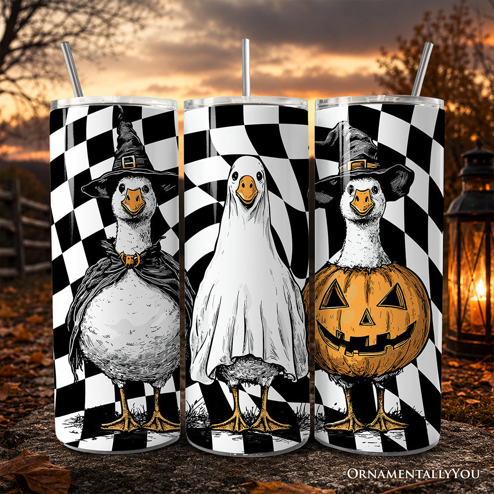 Haunting Honkers goose design 20oz stainless steel tumbler with straw