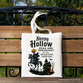 Sleepy Hollow Headless Horseman Canvas Tote, Retro Halloween Bag