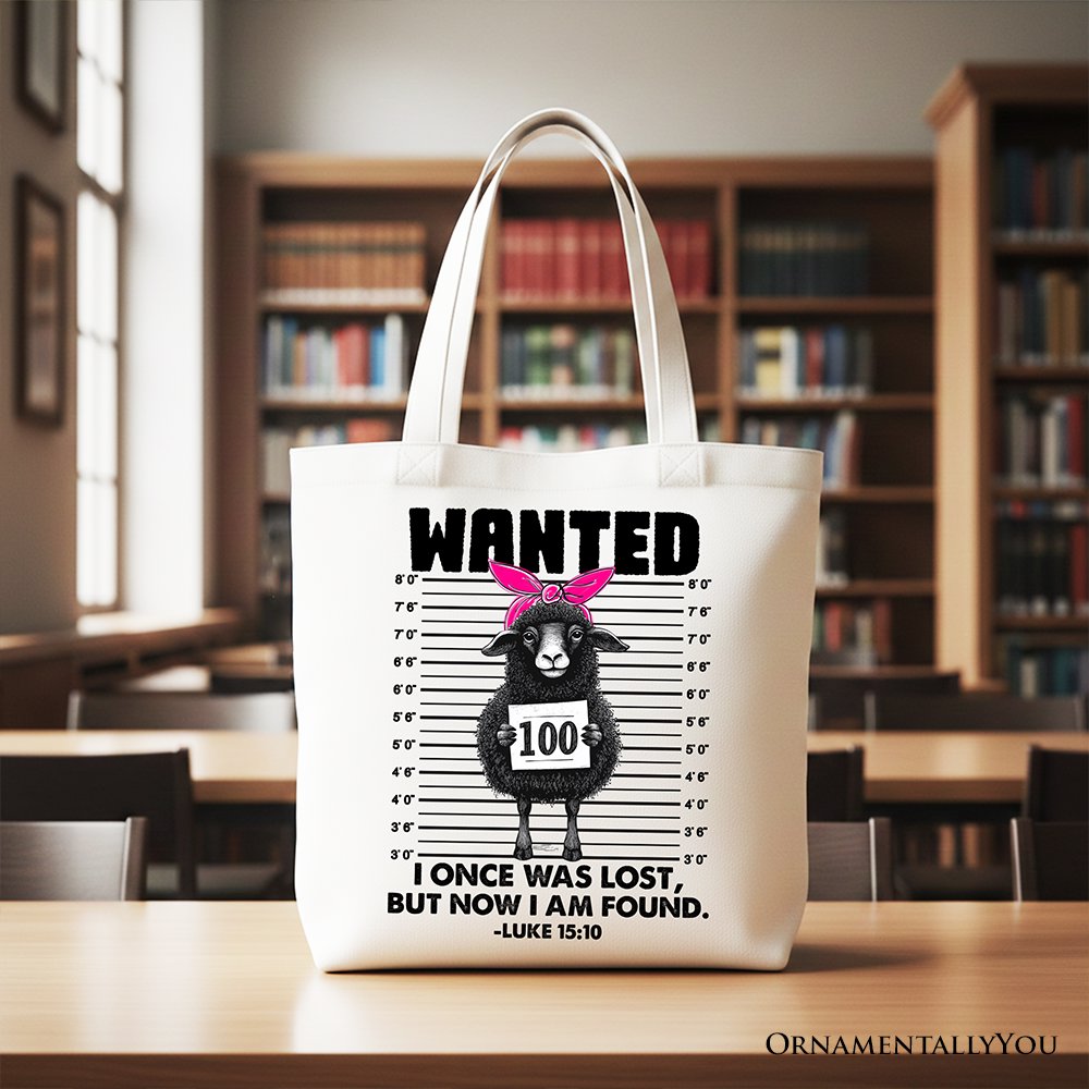 Luke 15:10 Black Sheep Christian Tote Bag - Faith-Based Shopper