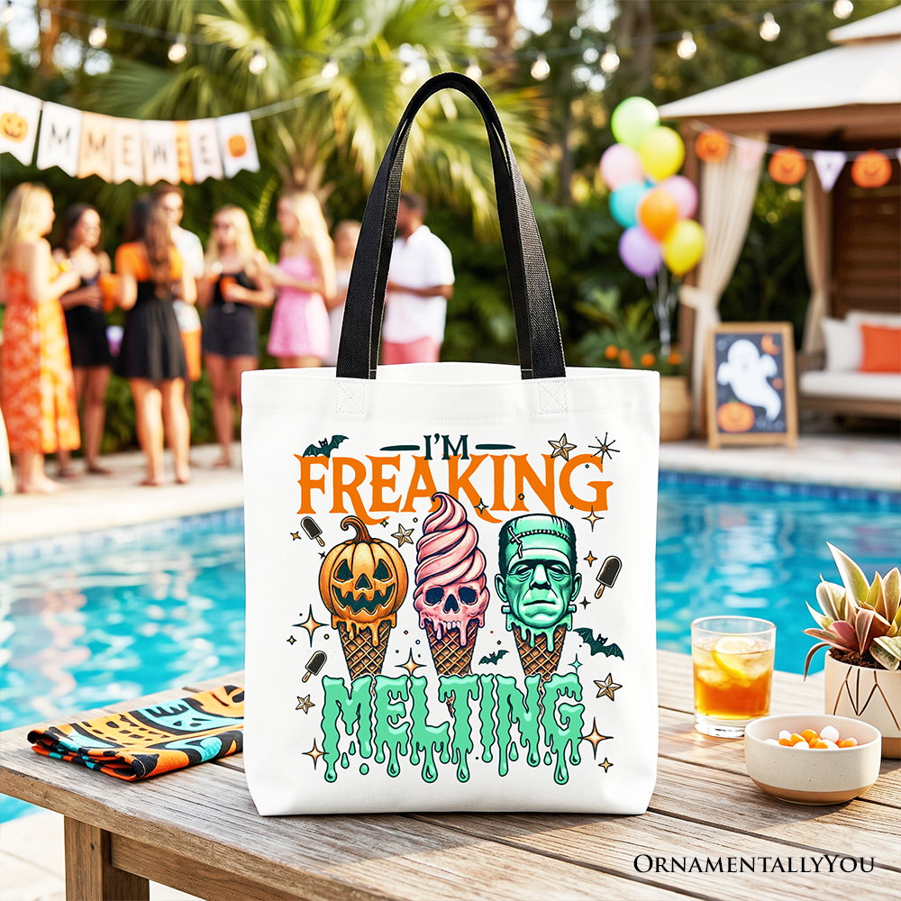 I’m Freaking Melting Frankenstein Halloween Ice Cream Tote Bag