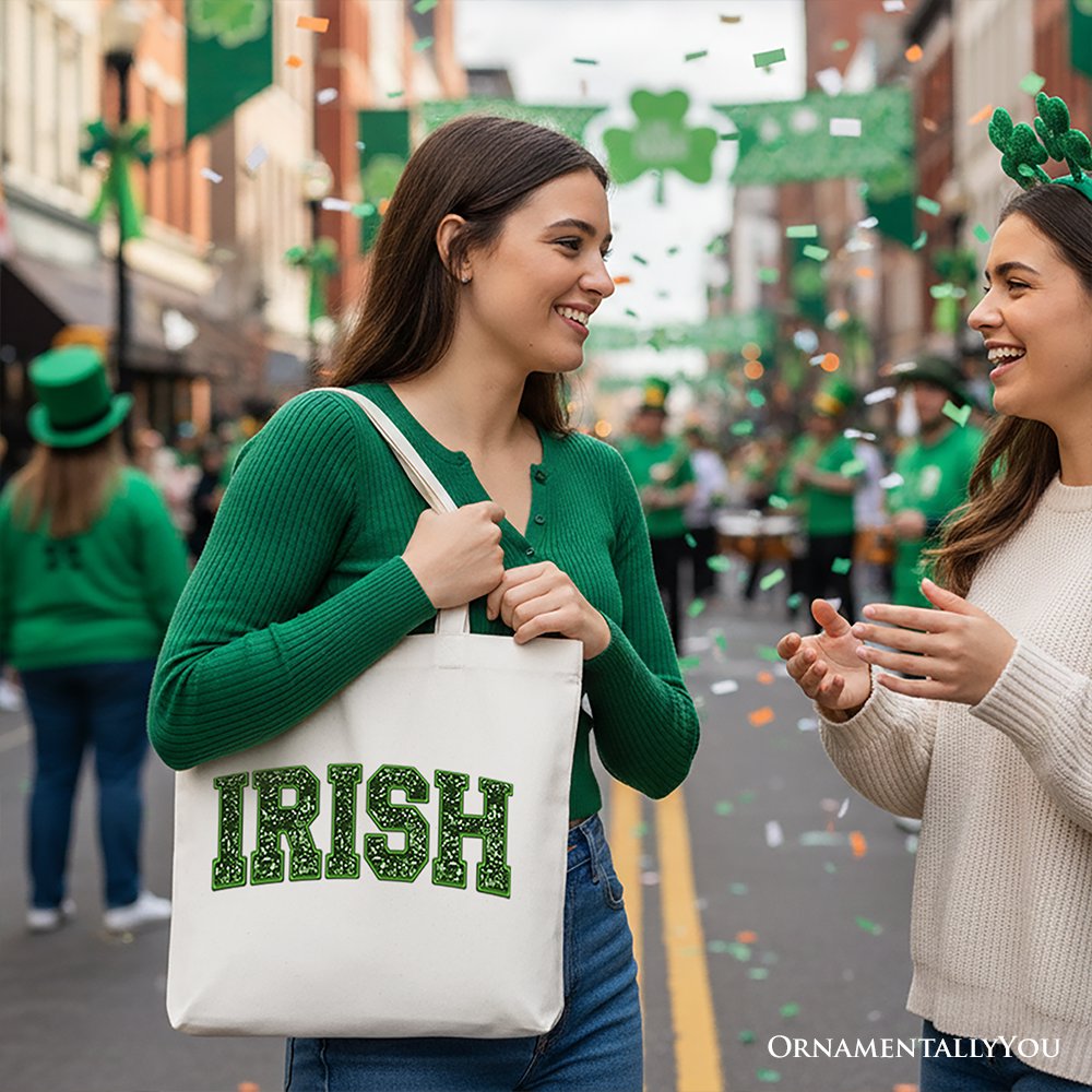 Irish Sequin Imitation Canvas Tote Bag, St Patricks Day Gift
