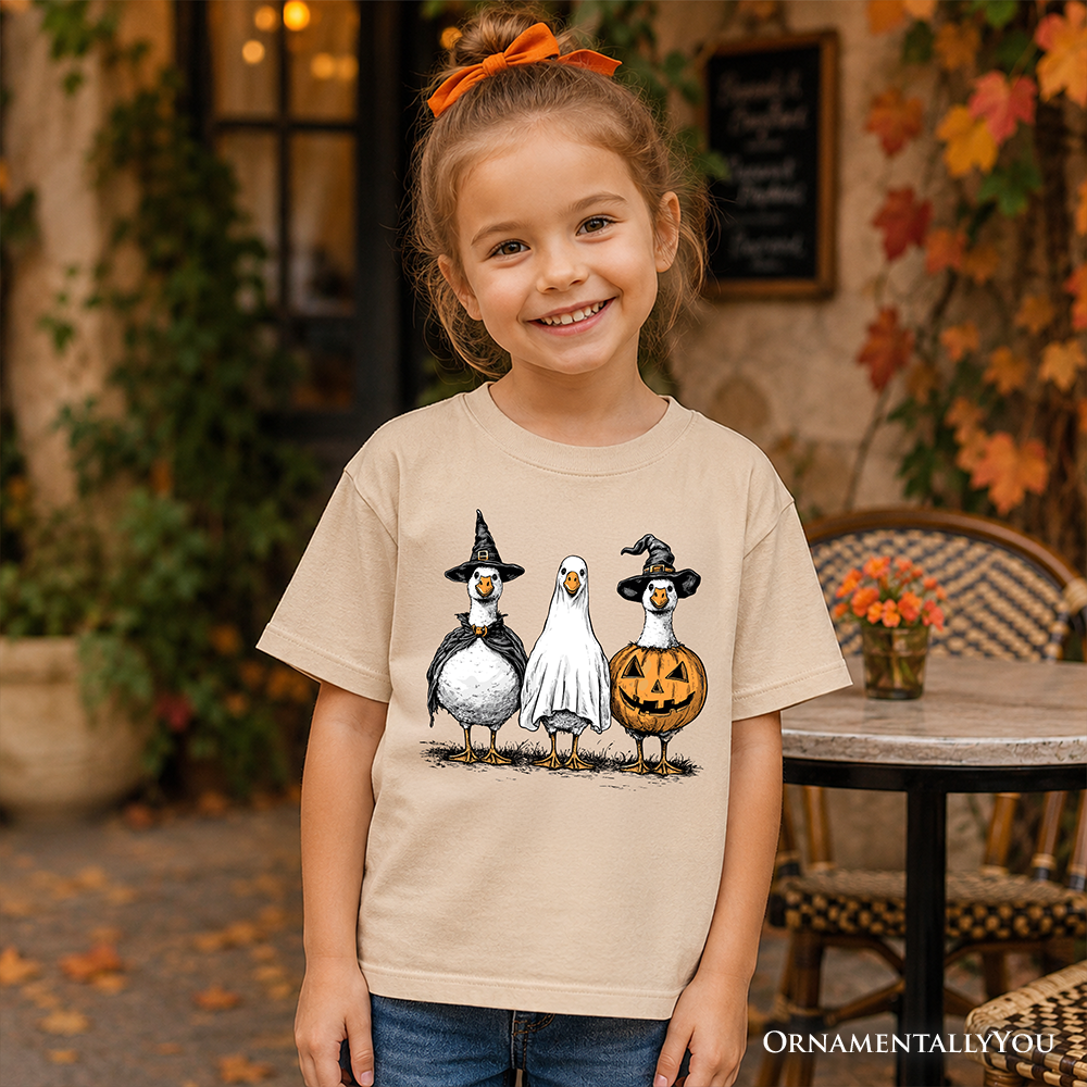Funny Haunting Honkers Goose Halloween T-Shirt for Kids