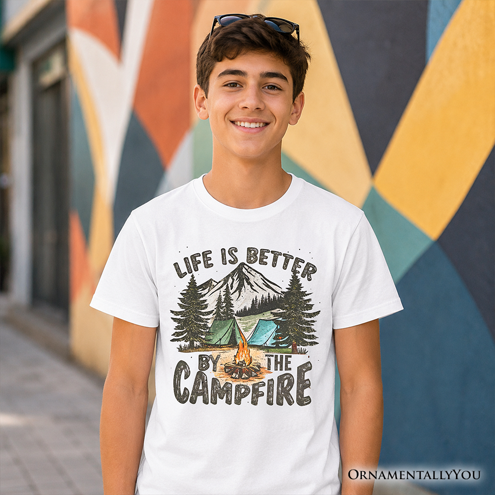 Kids Life Is Better by the Campfire Graphic Camping T-Shirt
