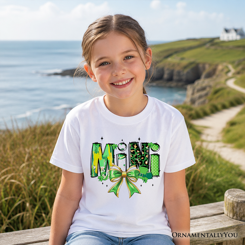 Kids Shamrock Clover Bow T-Shirt - Lucky St. Patrick's Day Tee