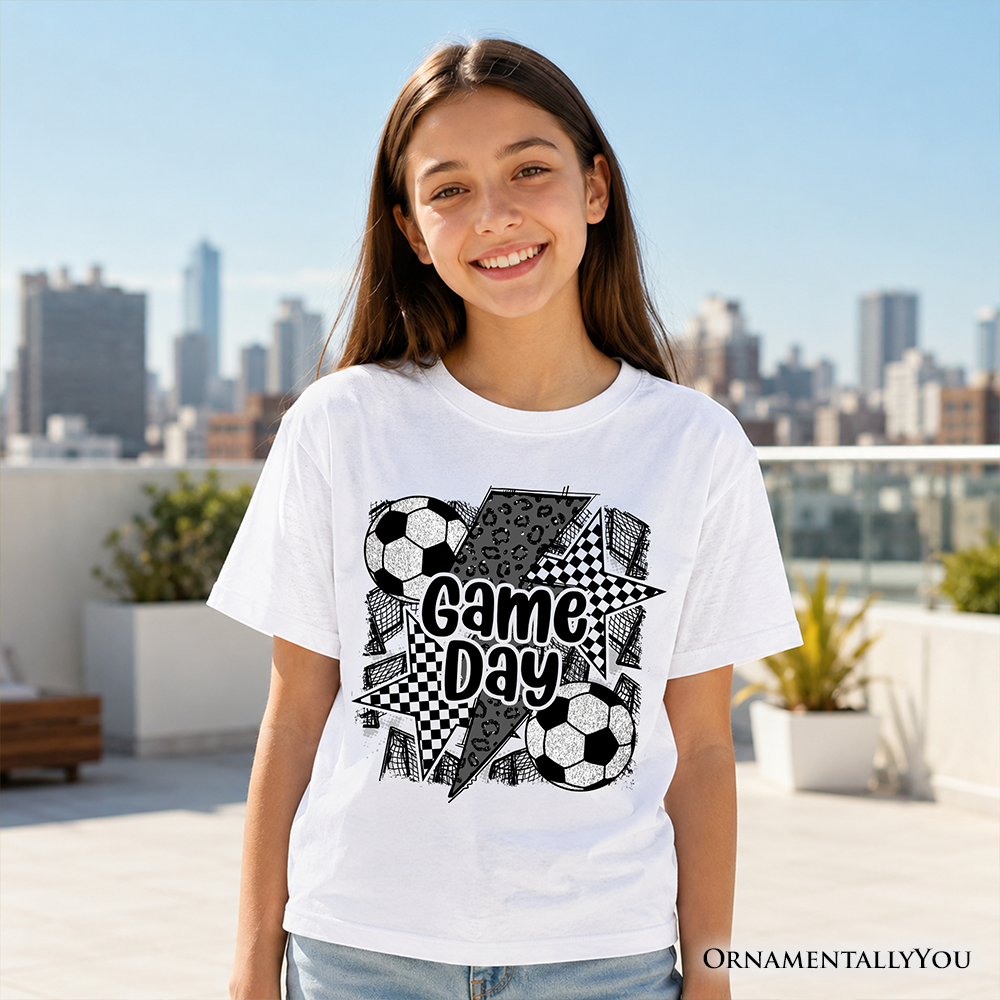 Kids Soccer Game Day T-Shirt, Coquette Sports Youth Graphic Tee