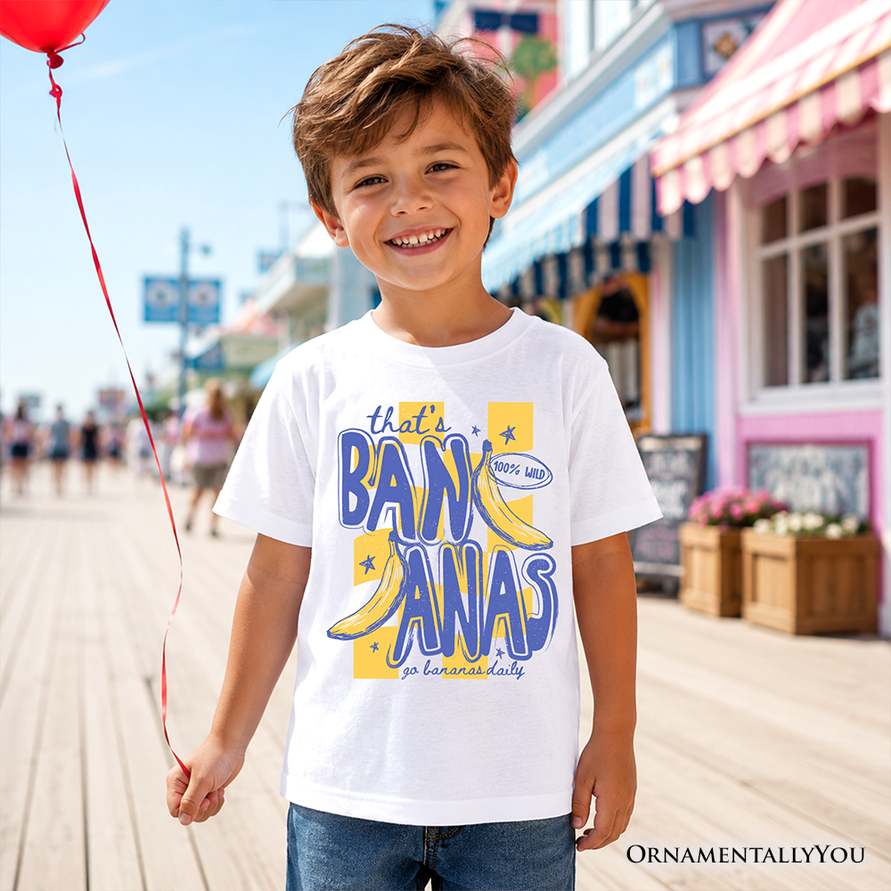 Kids That's Bananas Tropical Summer T-Shirt, Soft Cotton Youth Tee