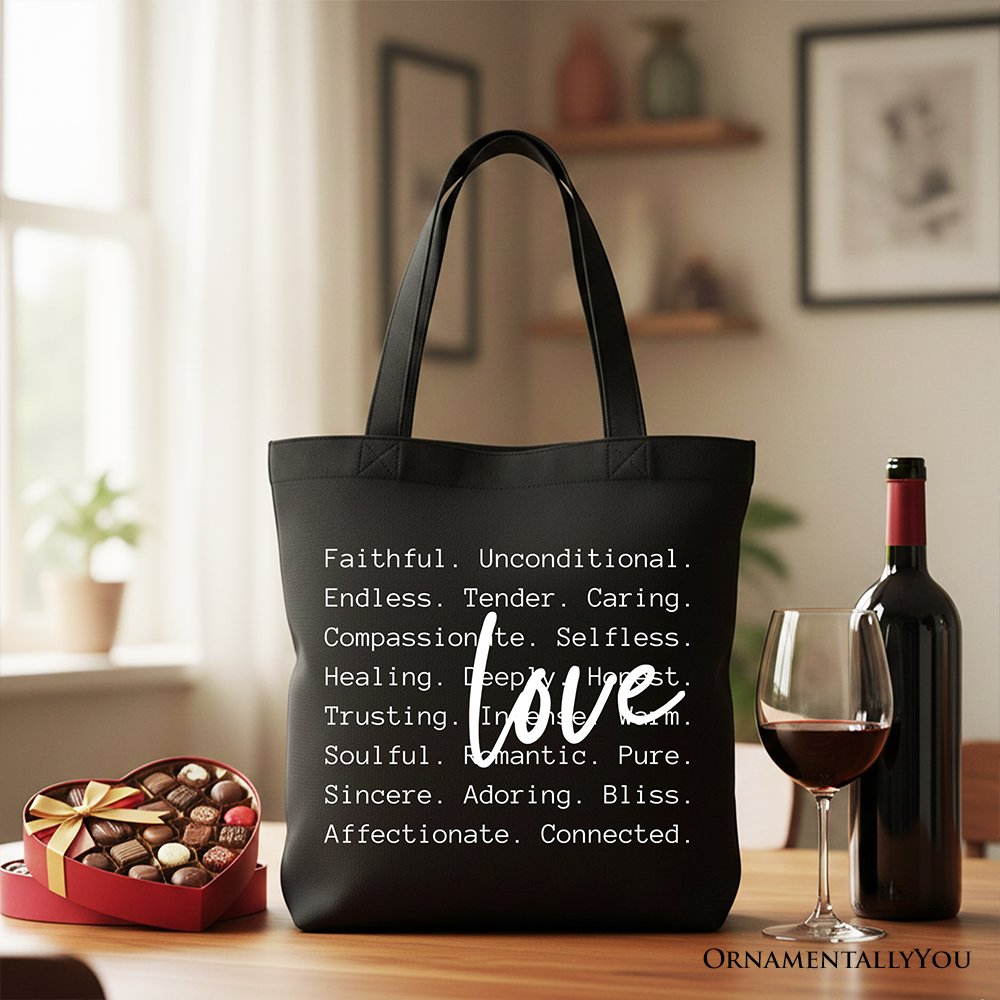 Love Definition Canvas Tote Bag – Minimalist Inspirational Gift