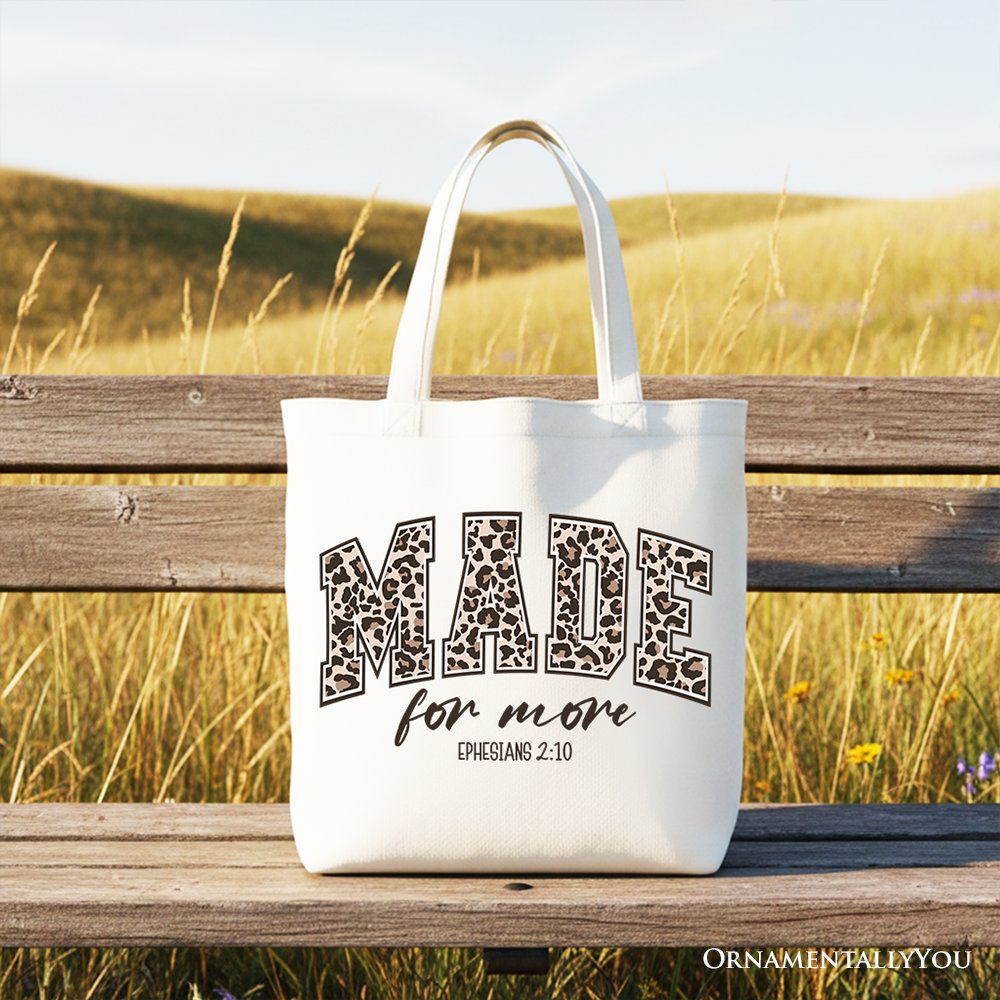 Made For More Leopard Print Canvas Tote Bag, Christian Faith Gift