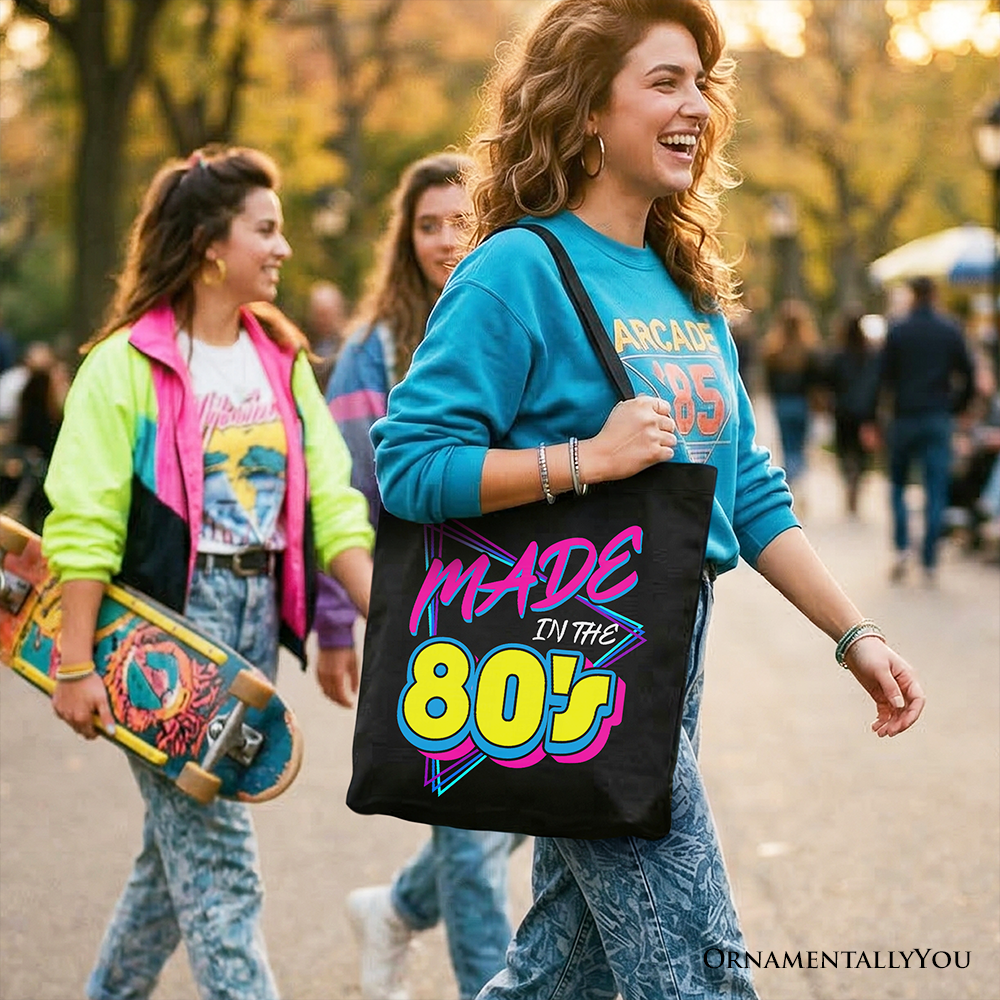 Made In The 80s Neon Retro Tote Bag - Nostalgic Gift for 80s Kids