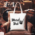 Metal Dad Skeleton Tote Bag - Rock Music Hand Sign Shopper