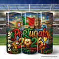 Portugal 2026 Soccer Cup 20oz Stainless Steel Tumbler with Straw