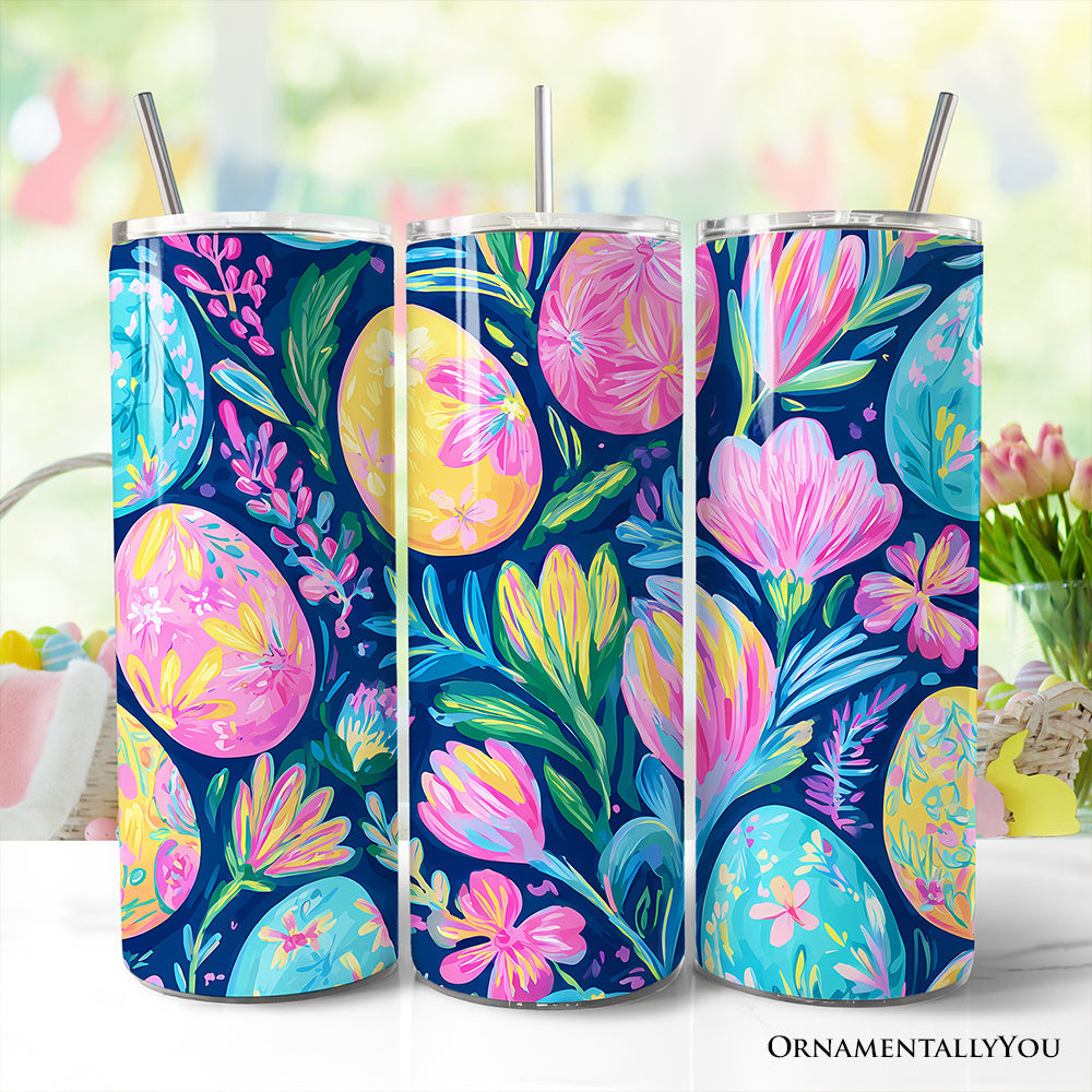 Preppy Painted Eggs 20oz Personalized Spring Floral Easter Cup