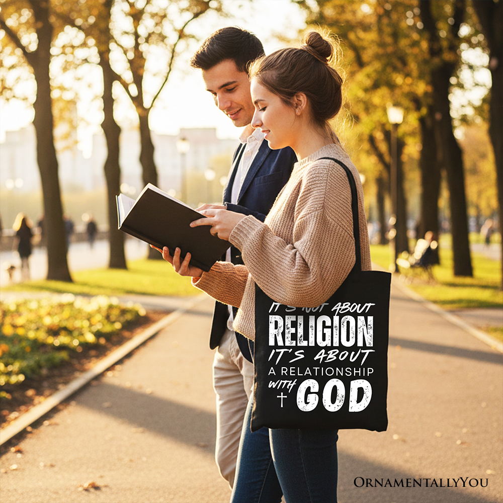 Relationship With God Tote Bag – Christian Faith Statement Shopper