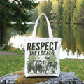Respect the Locals Nature Canvas Tote Bag - Vintage Outdoorsy