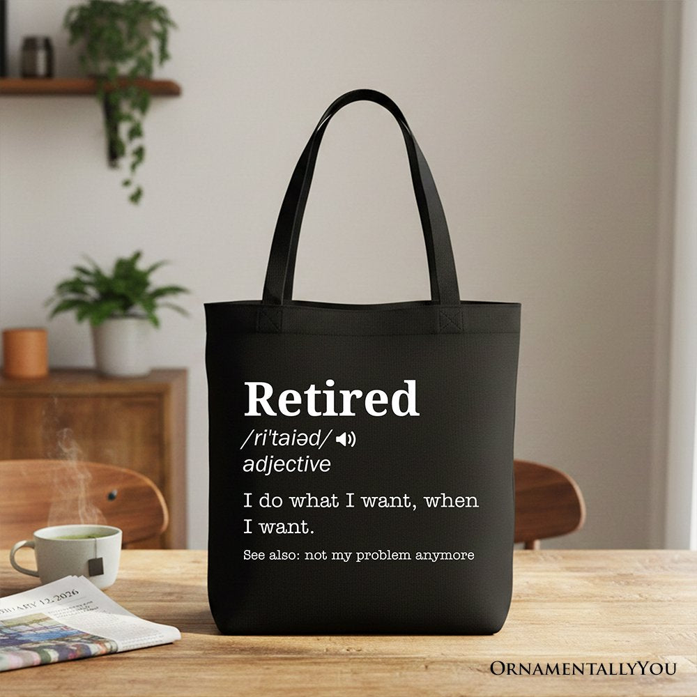 Retired Definition Canvas Tote Bag - Funny Retirement Gift