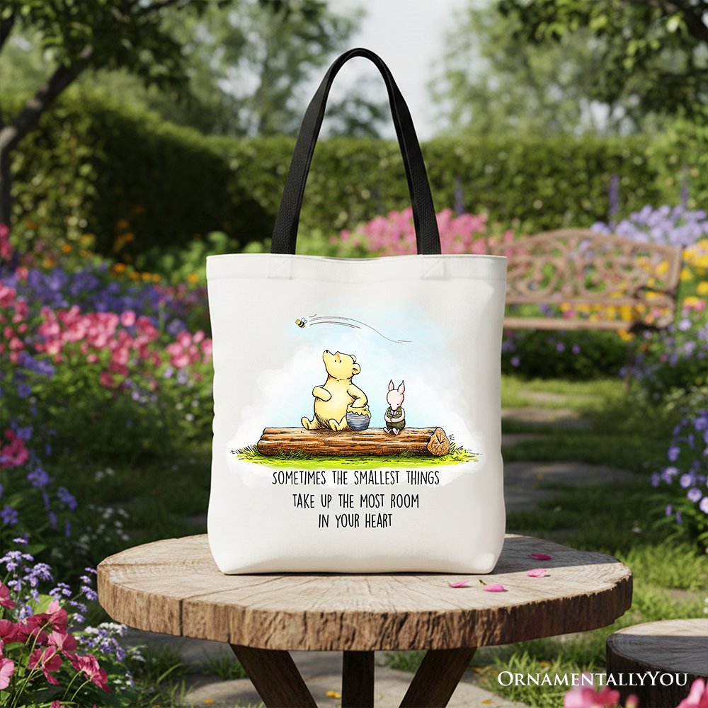 Winnie-the-Pooh Quote Cotton Tote Bag - Whimsical Minimalist Shopper