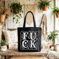 Sweary Wildflower Tote Bag - Western Boho Sassy Gift Shopper