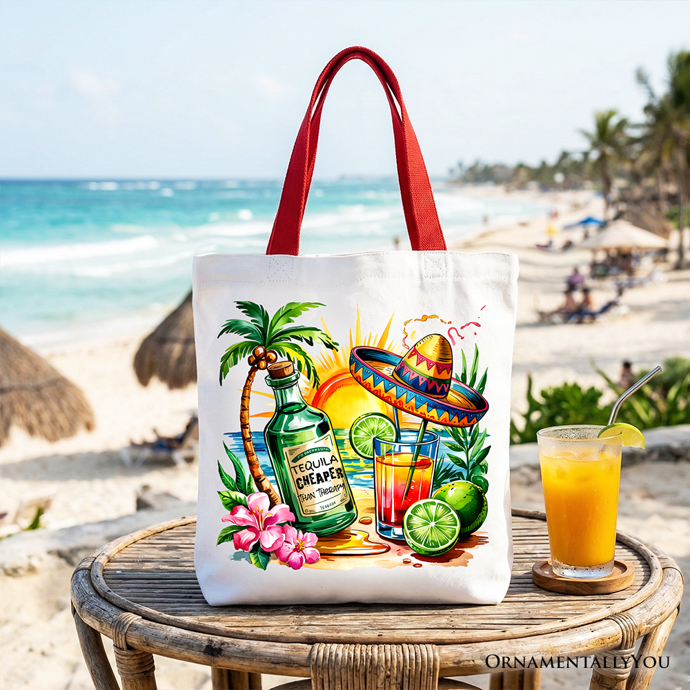 Tequila Cheaper Than Therapy Tote Bag Funny Cinco De Mayo Shopper