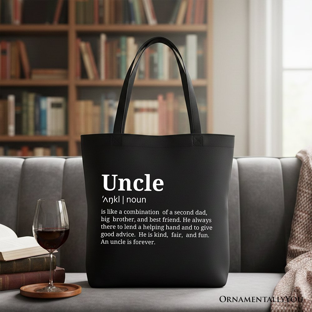 Uncle Definition Canvas Tote Bag Funny Family Shopper Gift