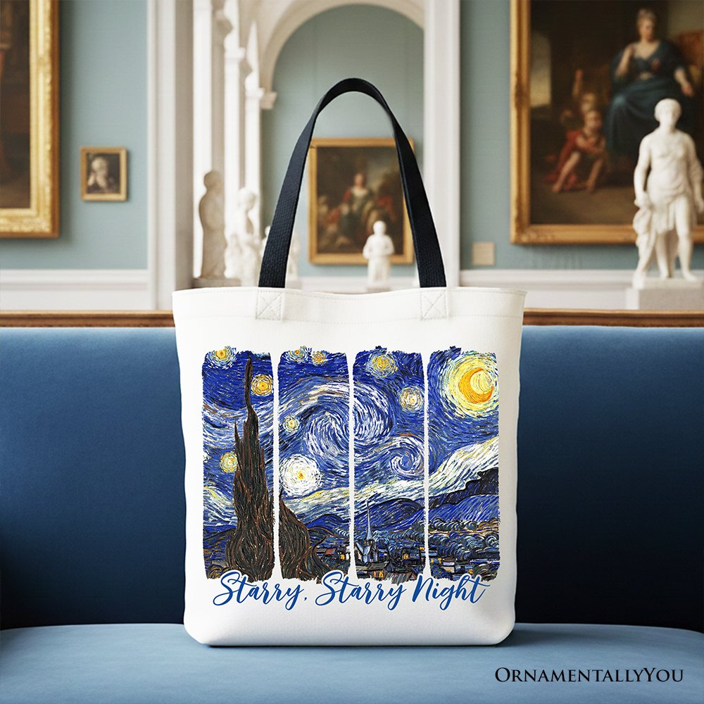 Vincent Van Gogh Starry Night Cotton Tote Bag - Art Lover Gift