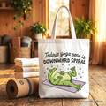 Yoga Frog Downward Spiral Tote Bag – Humorous Cotton Shopper