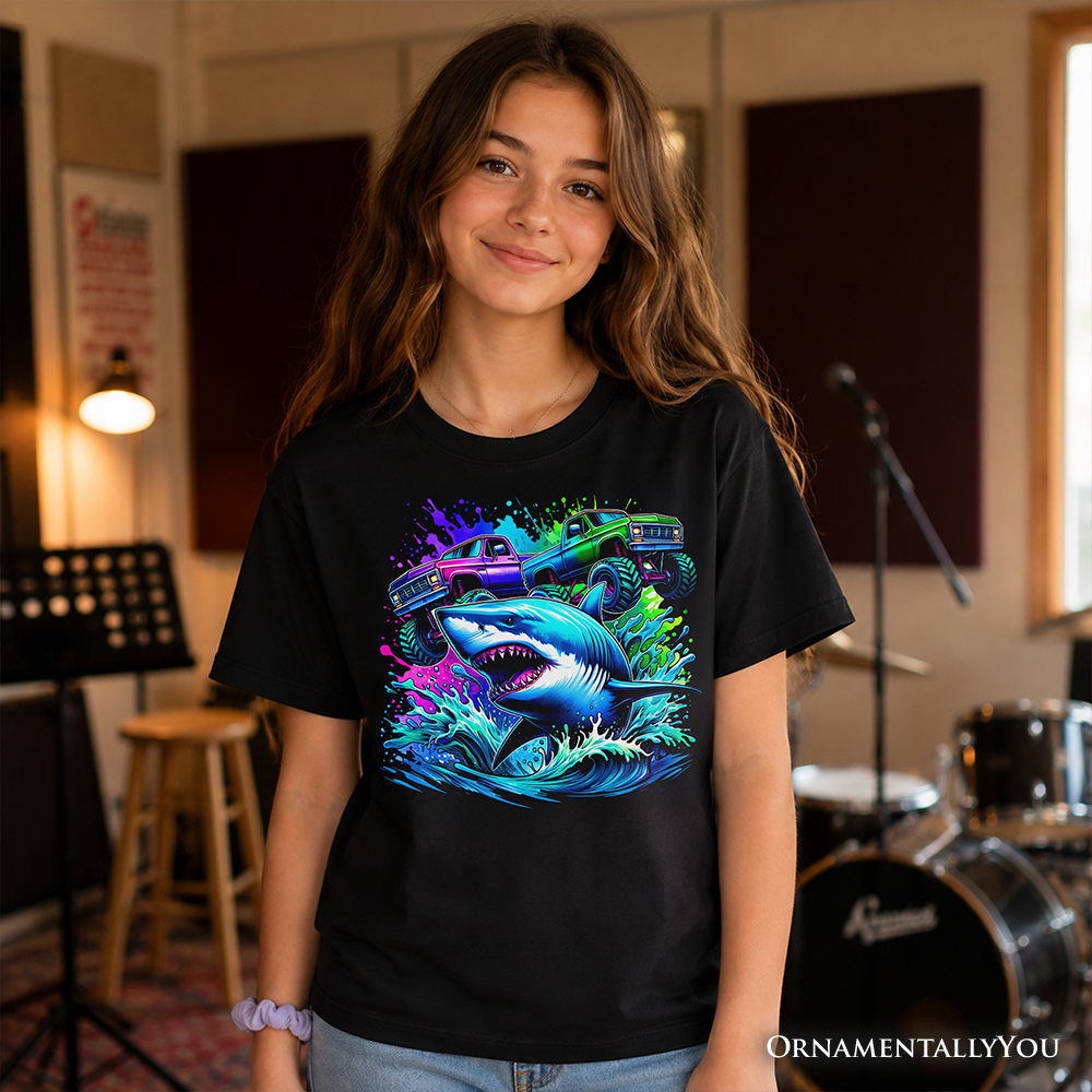Shark Graphic Kids T-Shirt, Soft Cotton Youth Tee for Boys