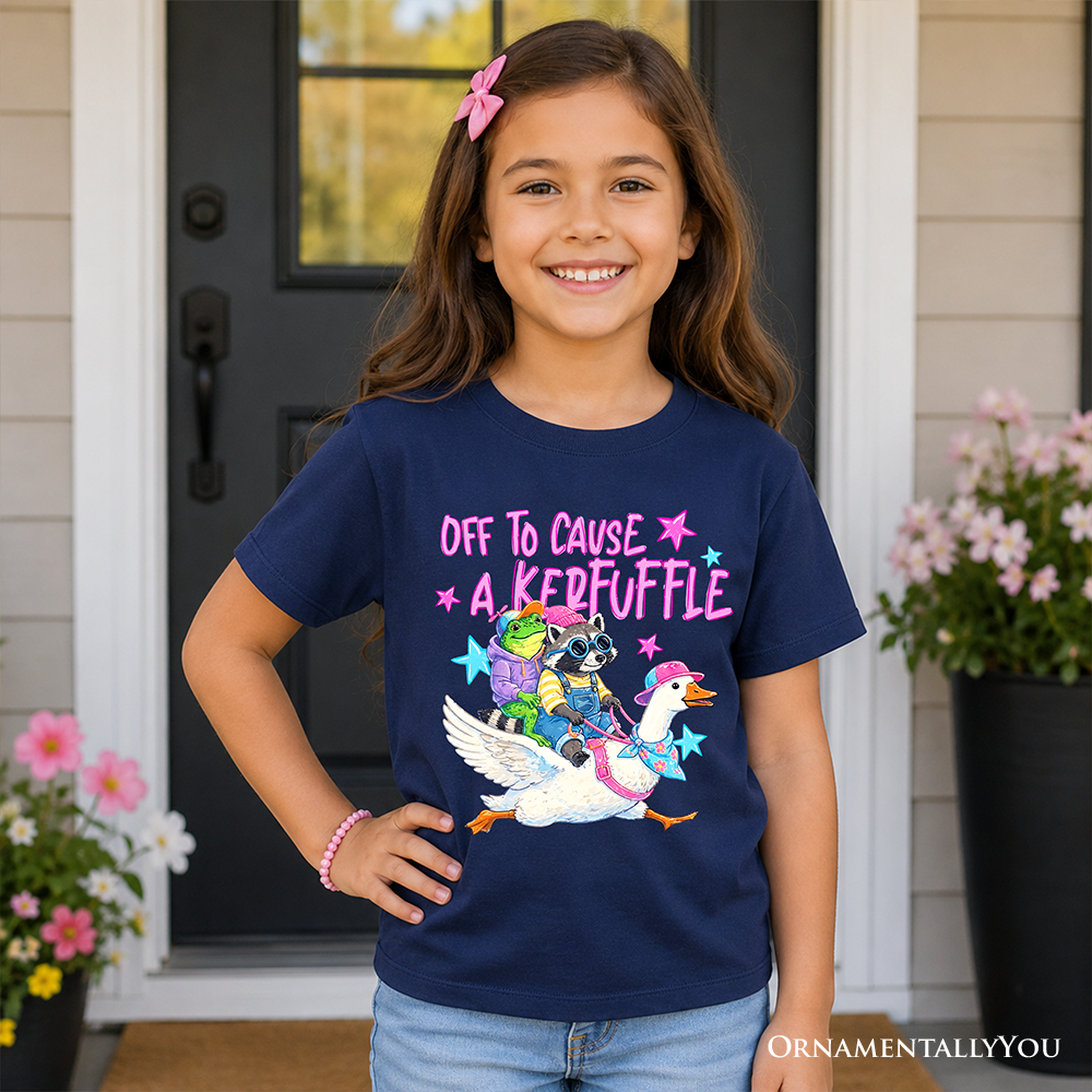 Off To Cause A Kerfuffle Kids Graphic T-Shirt, Funny Cotton Tee