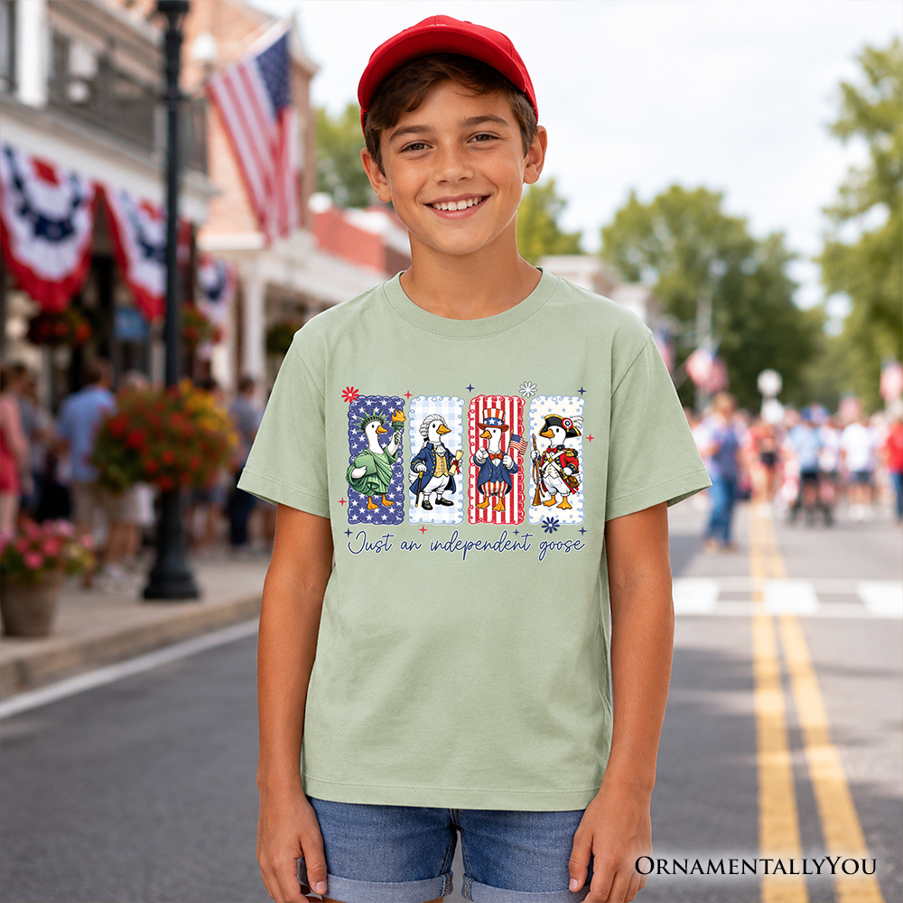 Kids Just An Independent Goose Patriotic 4th of July T-Shirt