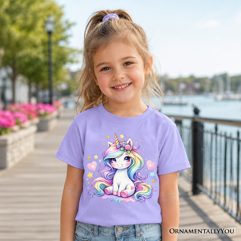 Rainbow Unicorn Kids T-Shirt, Cute Animal Graphic Youth Tee