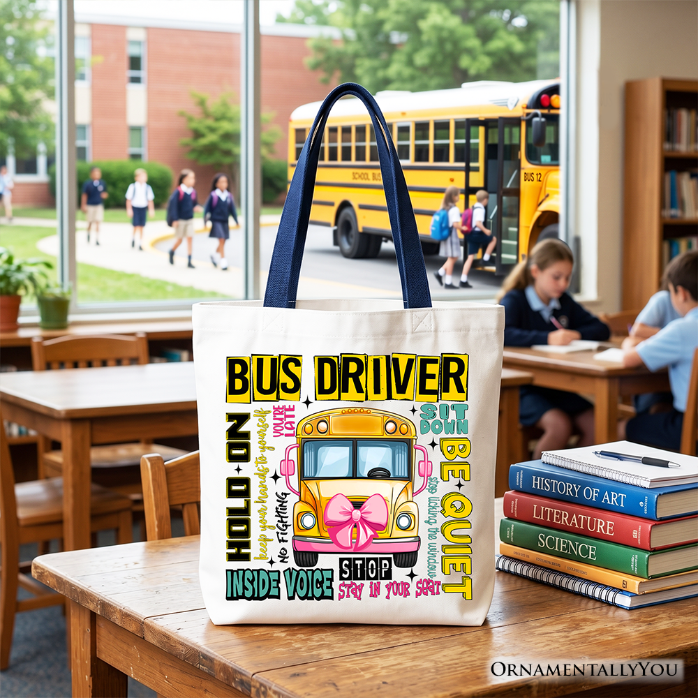 Funny School Bus Driver Tote Bag, Back to School Gift Shopper