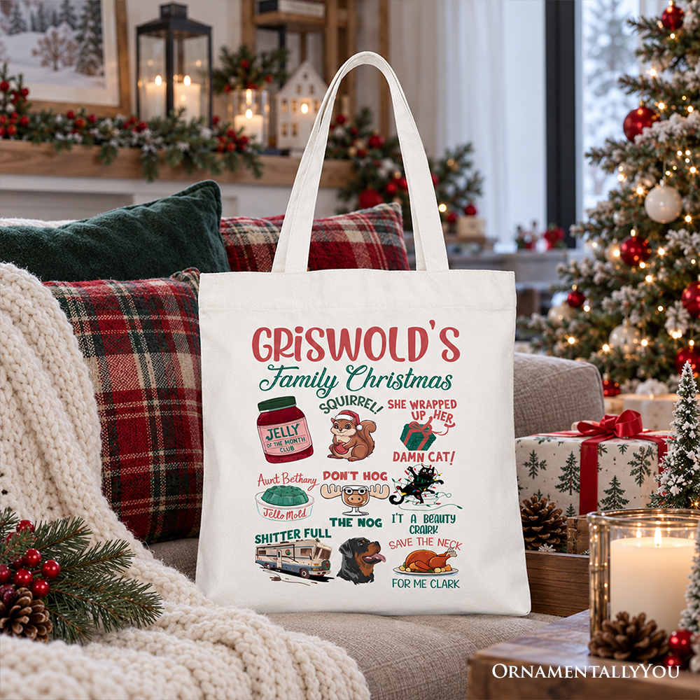 Griswold’s Family Christmas Tote Bag, Funny Retro Vacation Movie Quote Gift Shopper