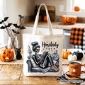 Homebody Reading Skeleton Tote Bag Funny Introvert Gift Shopper
