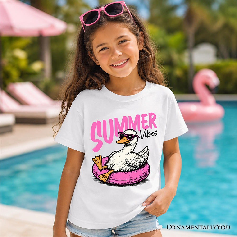 Kids Summer Vibes Funny Goose Beach Vacation T-Shirt