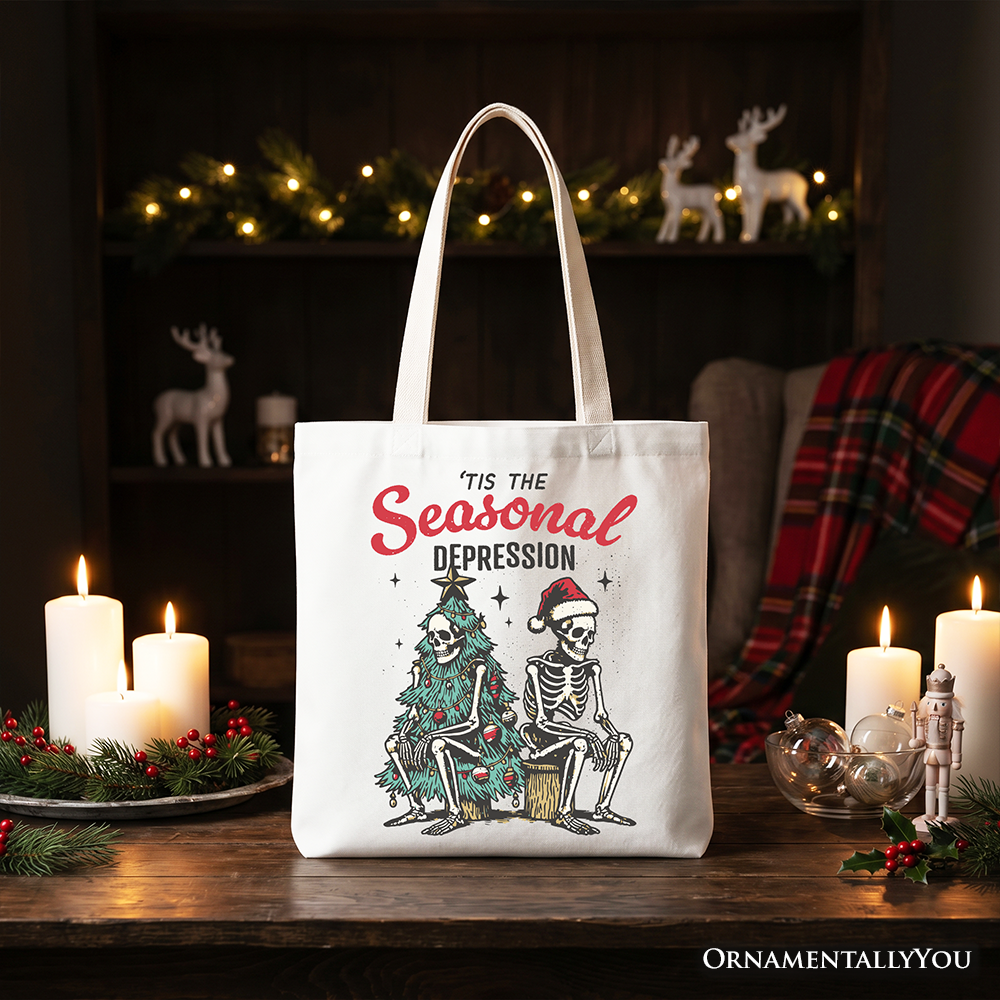Tis The Seasonal Depression Tote Bag Dark Humor Christmas Gift