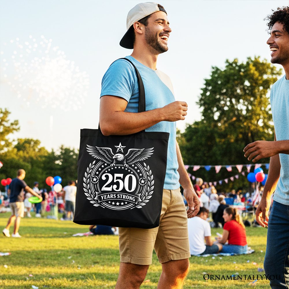 America 250 Years Strong Eagle Tote Bag Patriotic 1776–2026 Gift